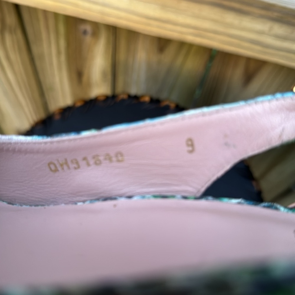 Stuart Weitzman Colorful Snakeskin Wedge Sandals - Picture 5 of 6
